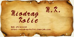 Miodrag Kolić vizit kartica